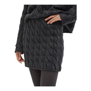 Theory Cable Knit Felted Wool-Cashmere mini skirt gray size Medium M